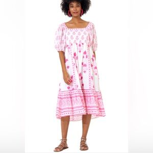 New Oliphant Puff Sleeve Midi, Jaipur Pink🩷